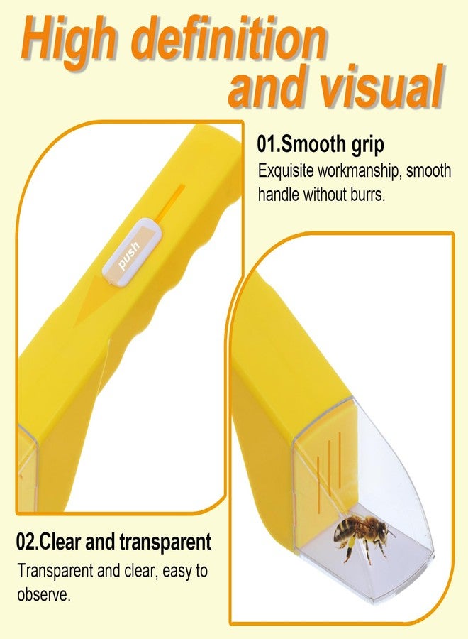 MILEDU 2Pcs Small Animals Catcher Quick Release Humane Catching Tool Clear Contactless Observer Kids Adults Nature Exploration Container to Capture Butterflies, Bees, Spiders, etc (Yellow+Blue) - Image 2